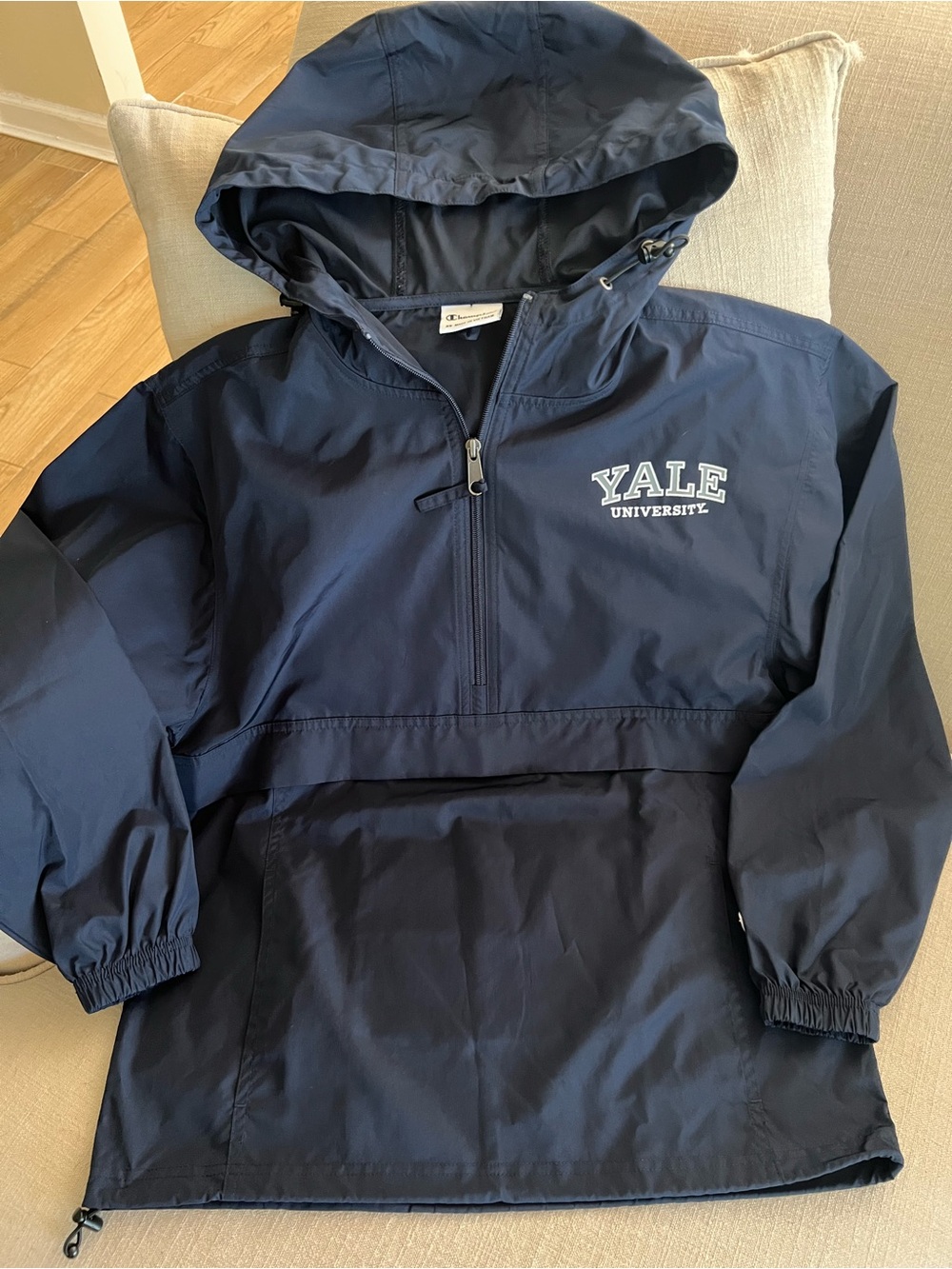 Champion Navy YALE University Hooded Windbreaker
